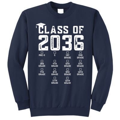 Class Of 2036 Grow With Me With Space For Checkmarks Sweatshirt