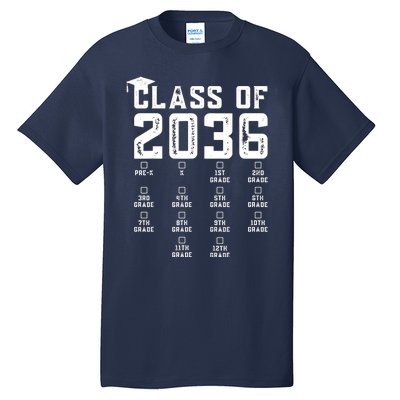 Class Of 2036 Grow With Me With Space For Checkmarks Tall T-Shirt