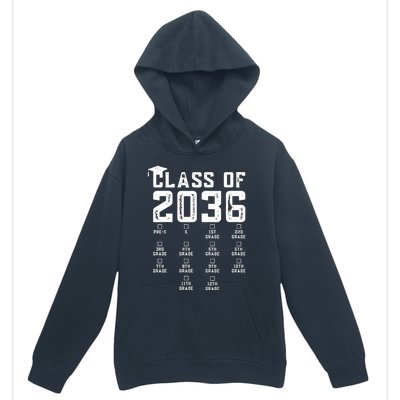 Class Of 2036 Grow With Me With Space For Checkmarks Urban Pullover Hoodie