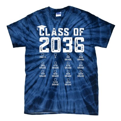 Class Of 2036 Grow With Me With Space For Checkmarks Tie-Dye T-Shirt