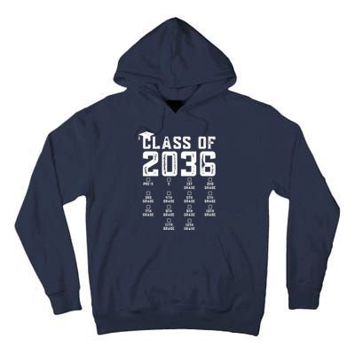 Class Of 2036 Grow With Me With Space For Checkmarks Tall Hoodie