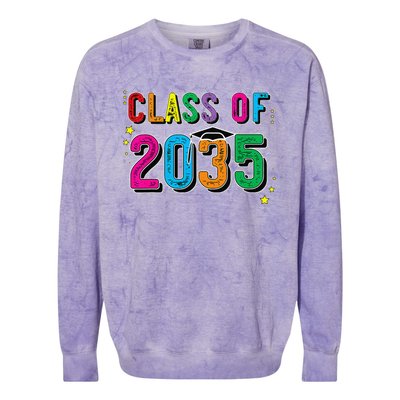 CLASS OF 2035 Grow With Me Funny First Day Of School Colorblast Crewneck Sweatshirt