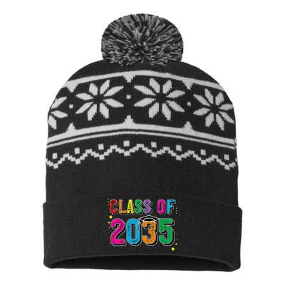 CLASS OF 2035 Grow With Me Funny First Day Of School USA-Made Snowflake Beanie