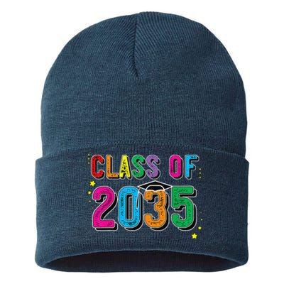 CLASS OF 2035 Grow With Me Funny First Day Of School Sustainable Knit Beanie