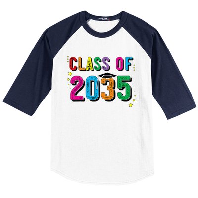 CLASS OF 2035 Grow With Me Funny First Day Of School Baseball Sleeve Shirt