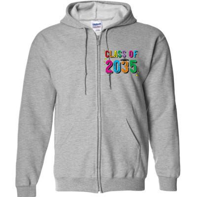 CLASS OF 2035 Grow With Me Funny First Day Of School Full Zip Hoodie