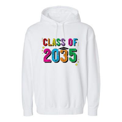 CLASS OF 2035 Grow With Me Funny First Day Of School Garment-Dyed Fleece Hoodie