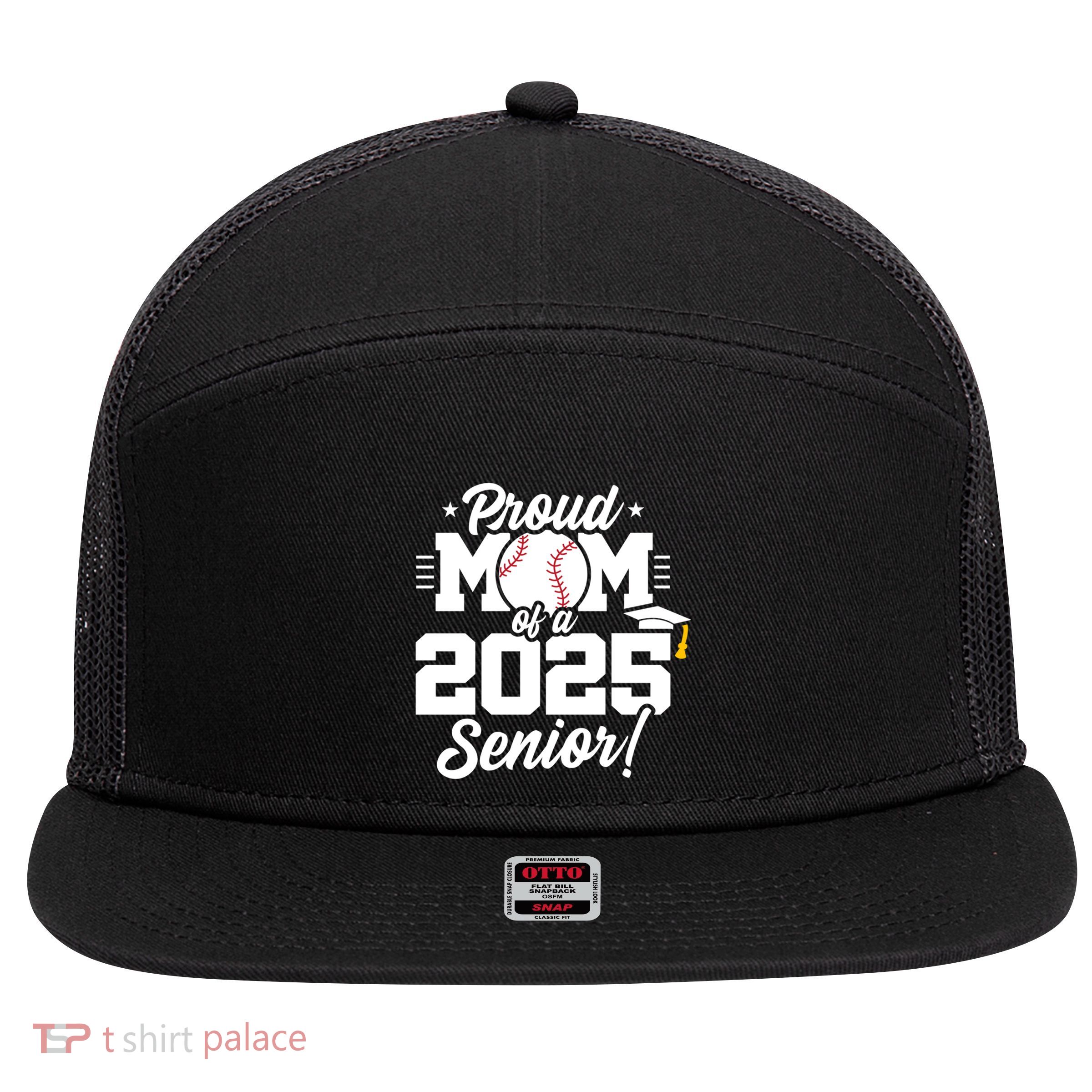 Class Of 2025 Senior Year Baseball Mom Senior 2025 Gift 7 Panel Mesh Trucker Snapback Hat