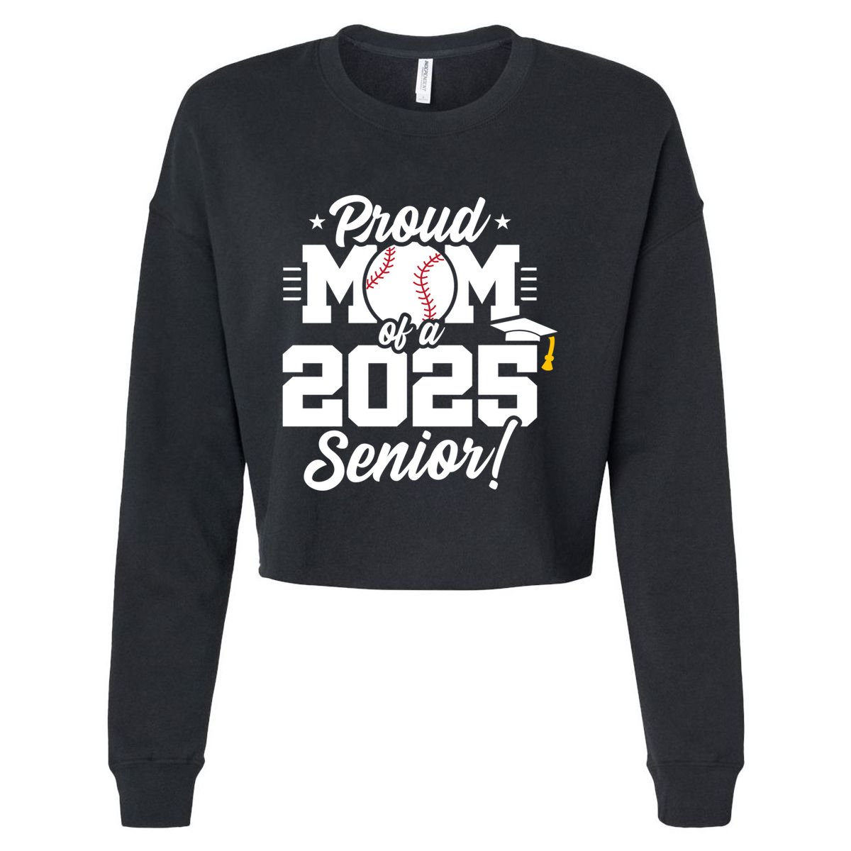 Class Of 2025 Senior Year Baseball Mom Senior 2025 Gift Cropped Pullover Crew