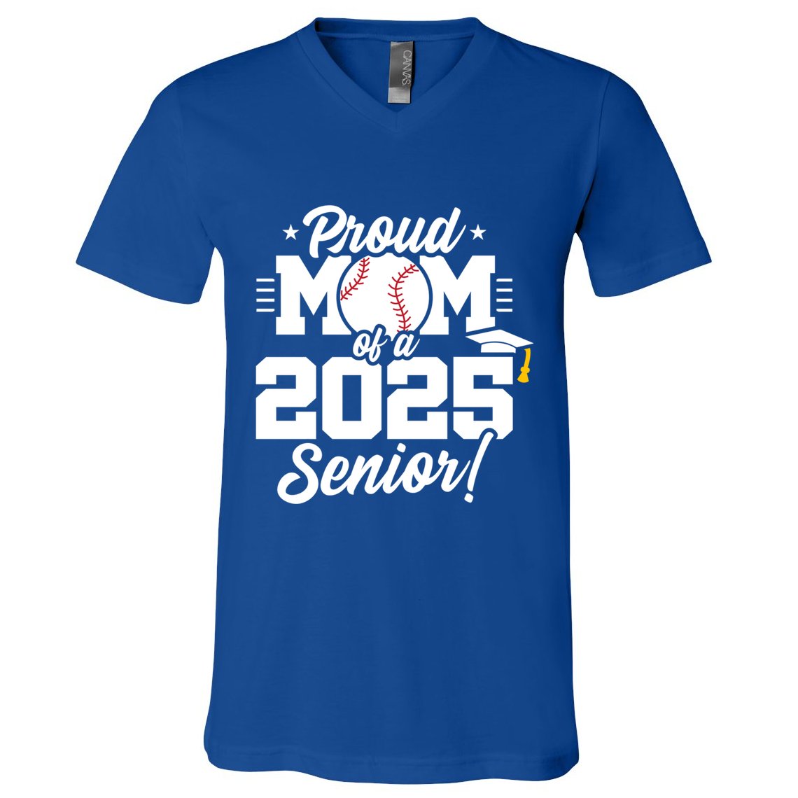Class Of 2025 Senior Year Baseball Mom Senior 2025 Gift V-Neck T-Shirt