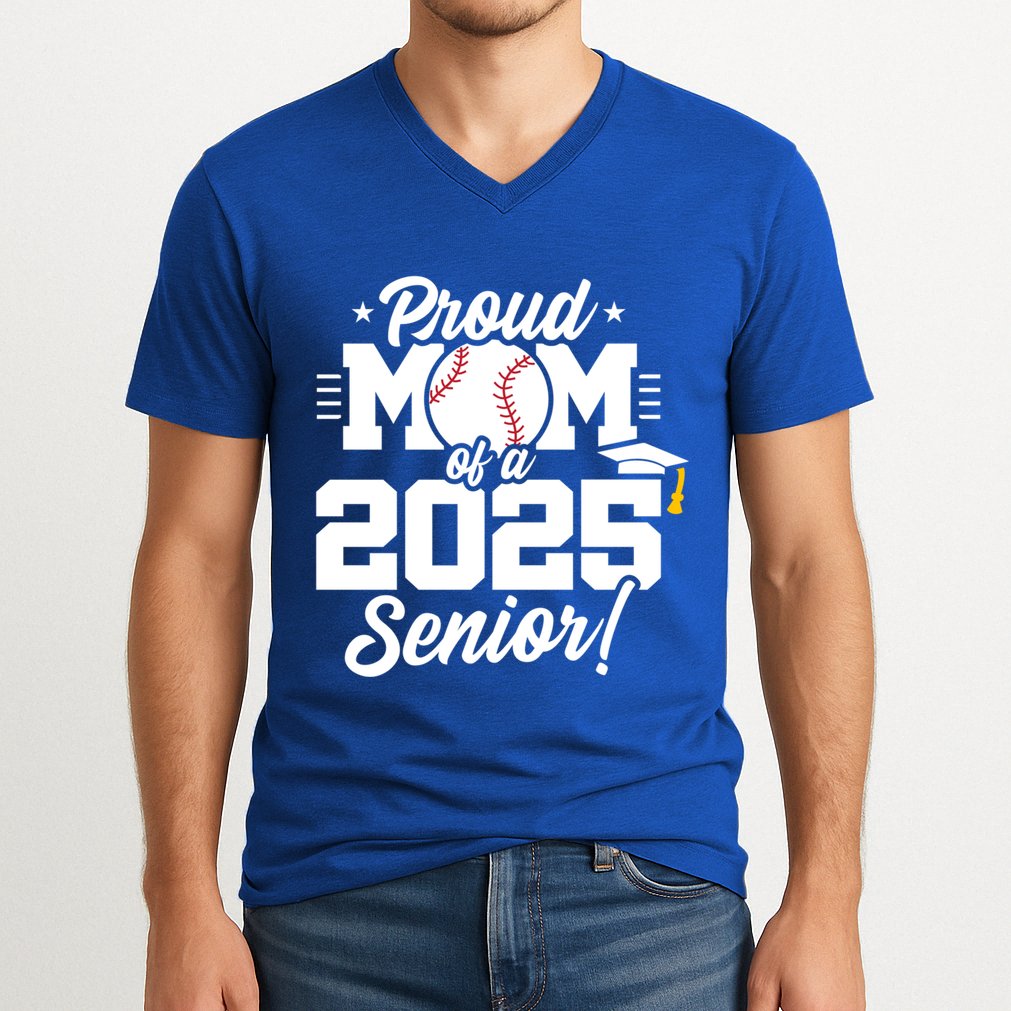 Class Of 2025 Senior Year Baseball Mom Senior 2025 Gift V-Neck T-Shirt