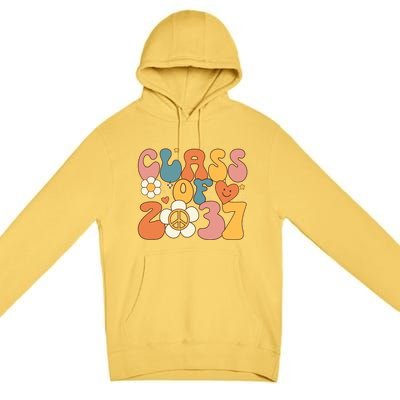 Class Of 2037 Hippie Peace Grow Me Kindergarten To Graduate Premium Pullover Hoodie