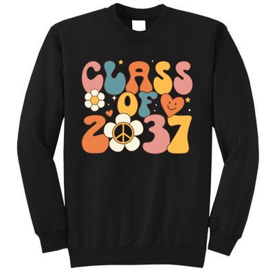 Class Of 2037 Hippie Peace Grow Me Kindergarten To Graduate Sweatshirt