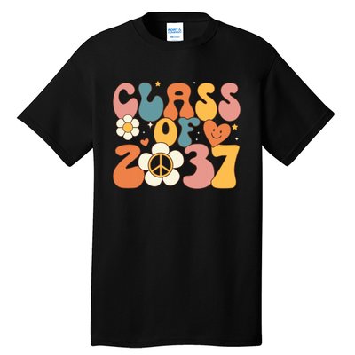 Class Of 2037 Hippie Peace Grow Me Kindergarten To Graduate Tall T-Shirt