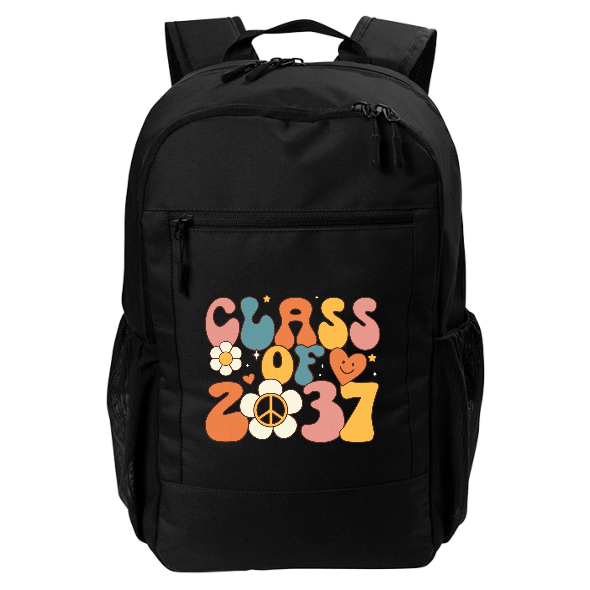 Class Of 2037 Hippie Peace Grow Me Kindergarten To Graduate Backpack