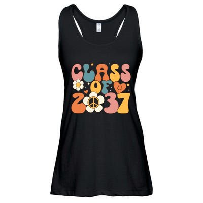 Class Of 2037 Hippie Peace Grow Me Kindergarten To Graduate Ladies Essential Flowy Tank