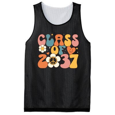 Class Of 2037 Hippie Peace Grow Me Kindergarten To Graduate Mesh Reversible Basketball Jersey Tank