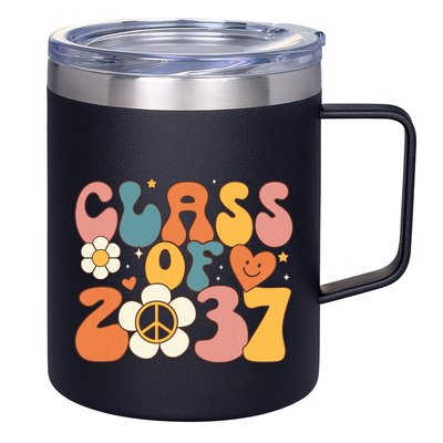 Class Of 2037 Hippie Peace Grow Me Kindergarten To Graduate 12oz Stainless Steel Coffee Mug