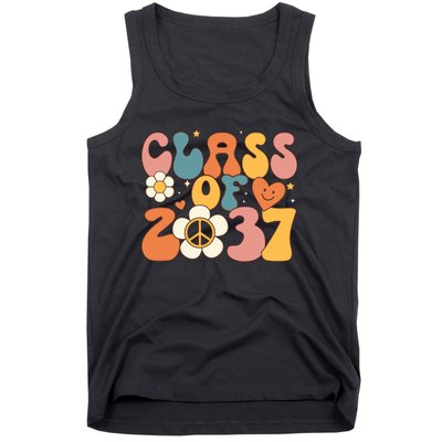 Class Of 2037 Hippie Peace Grow Me Kindergarten To Graduate Tank Top