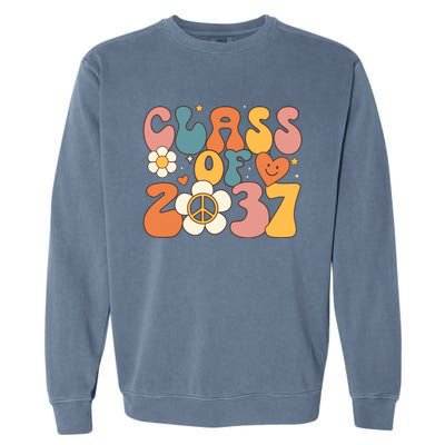 Class Of 2037 Hippie Peace Grow Me Kindergarten To Graduate Garment-Dyed Sweatshirt