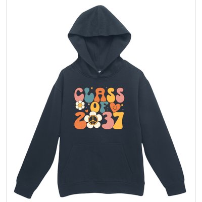 Class Of 2037 Hippie Peace Grow Me Kindergarten To Graduate Urban Pullover Hoodie