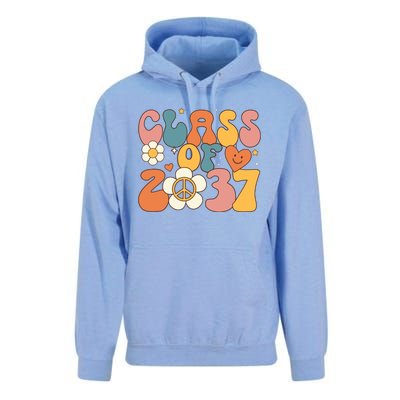 Class Of 2037 Hippie Peace Grow Me Kindergarten To Graduate Unisex Surf Hoodie