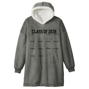 Class Of 2036 Grow With Me Handprint Graduation Hooded Wearable Blanket