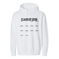 Class Of 2036 Grow With Me Handprint Graduation Garment-Dyed Fleece Hoodie