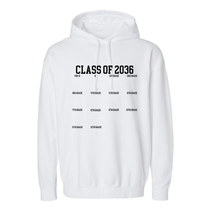 Class Of 2036 Grow With Me Handprint Graduation Garment-Dyed Fleece Hoodie