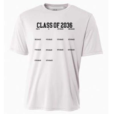 Class Of 2036 Grow With Me Handprint Graduation Cooling Performance Crew T-Shirt