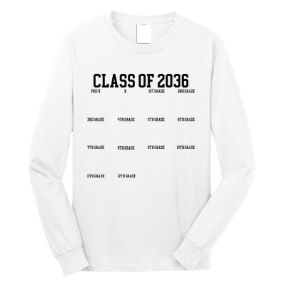 Class Of 2036 Grow With Me Handprint Graduation Long Sleeve Shirt