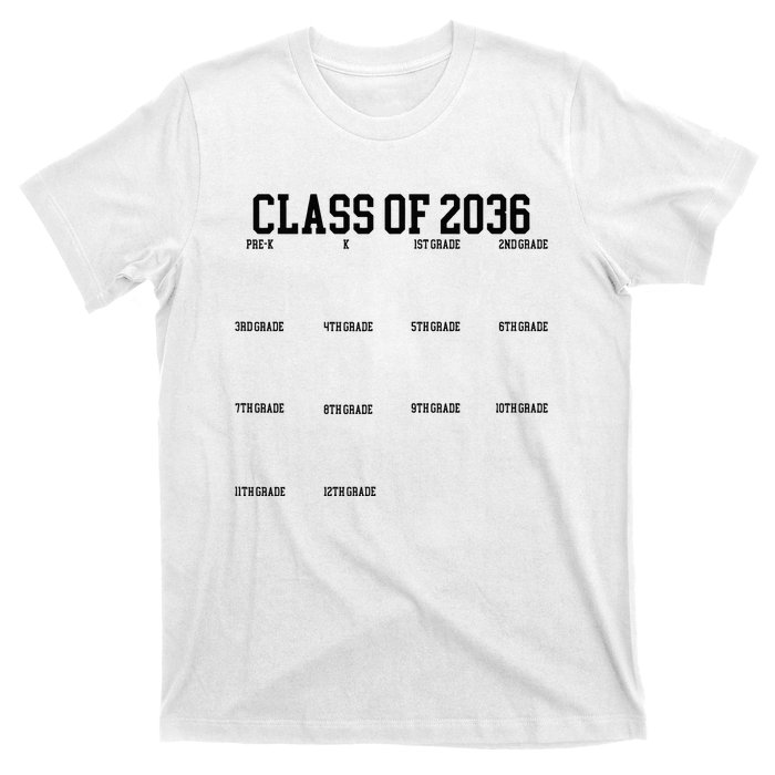 Class Of 2036 Grow With Me Handprint Graduation T-Shirt