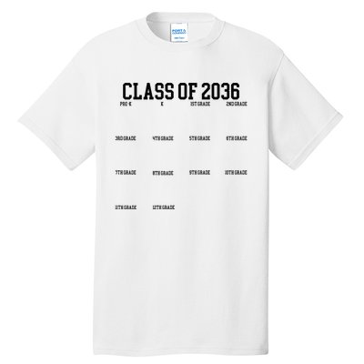 Class Of 2036 Grow With Me Handprint Graduation Tall T-Shirt