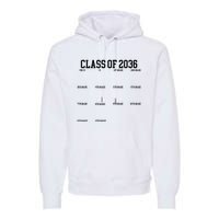 Class Of 2036 Grow With Me Handprint Graduation Premium Hoodie