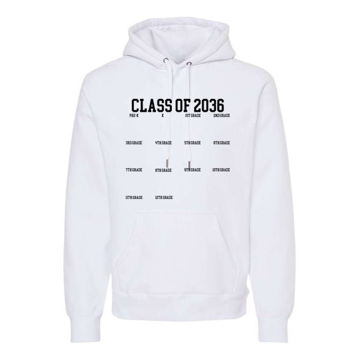 Class Of 2036 Grow With Me Handprint Graduation Premium Hoodie