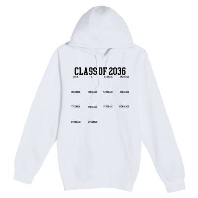 Class Of 2036 Grow With Me Handprint Graduation Premium Pullover Hoodie