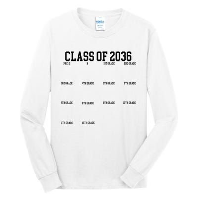 Class Of 2036 Grow With Me Handprint Graduation Tall Long Sleeve T-Shirt