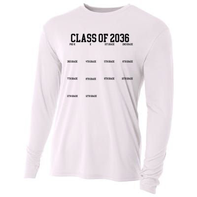 Class Of 2036 Grow With Me Handprint Graduation Cooling Performance Long Sleeve Crew