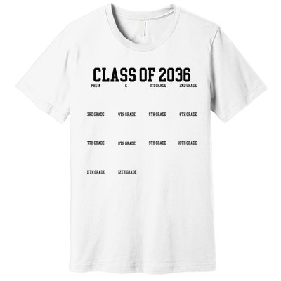 Class Of 2036 Grow With Me Handprint Graduation Premium T-Shirt