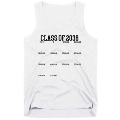 Class Of 2036 Grow With Me Handprint Graduation Tank Top