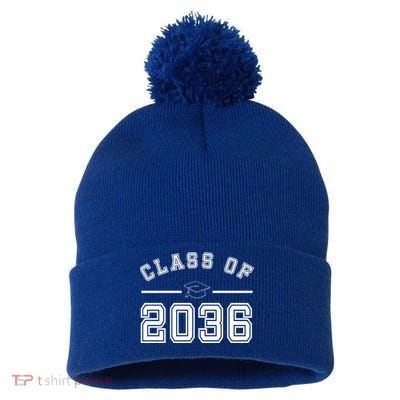 Class Of 2036 Graduation Pom Pom 12in Knit Beanie