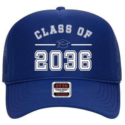 Class Of 2036 Graduation High Crown Mesh Back Trucker Hat