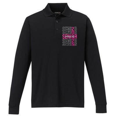 Class Of 2025 Graduate College High School Senior 2025 Gift Performance Long Sleeve Polo