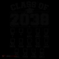 Class Of 2038 Grow With Me Checklist Prek To 12th Grade Gift Tall T-Shirt