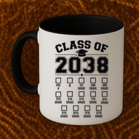 Class Of 2038 Grow With Me Checklist Prek To 12th Grade Gift Mug