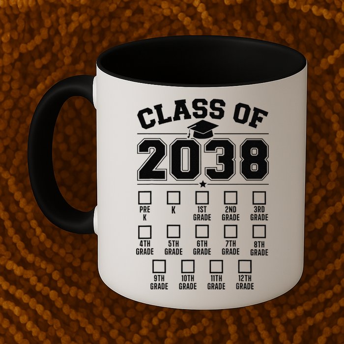 Class Of 2038 Grow With Me Checklist Prek To 12th Grade Gift Mug