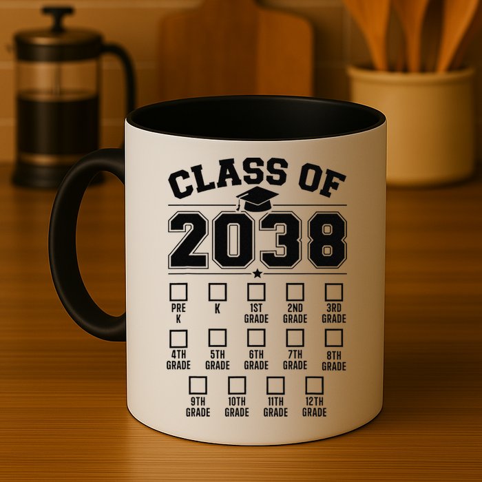 Class Of 2038 Grow With Me Checklist Prek To 12th Grade Gift Mug