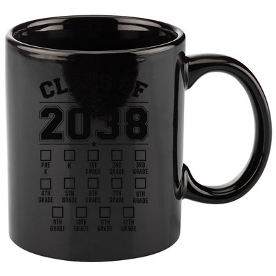 Class Of 2038 Grow With Me Checklist Prek To 12th Grade Gift 11oz C Handle Ceramic Mug