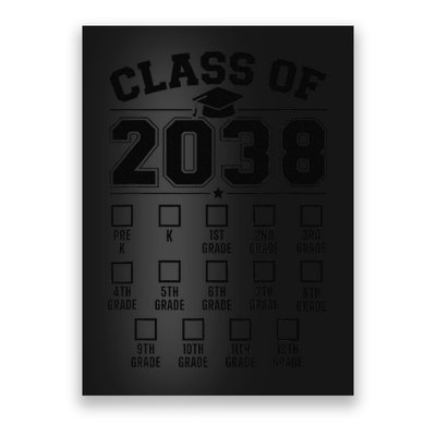 Class Of 2038 Grow With Me Checklist Prek To 12th Grade Gift Poster