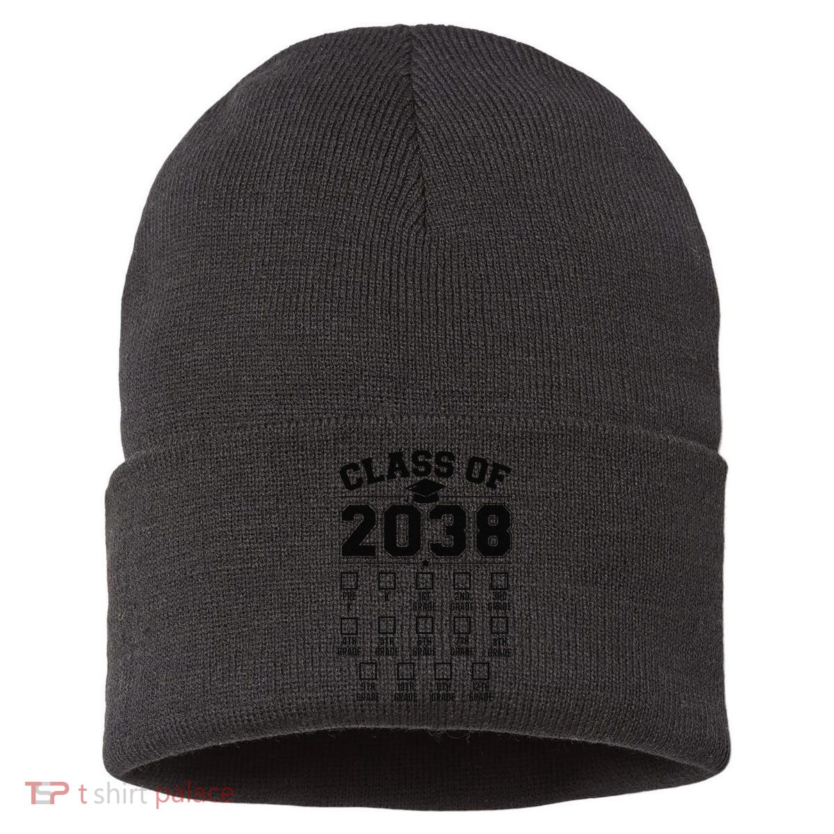 Class Of 2038 Grow With Me Checklist Prek To 12th Grade Gift Sustainable Knit Beanie